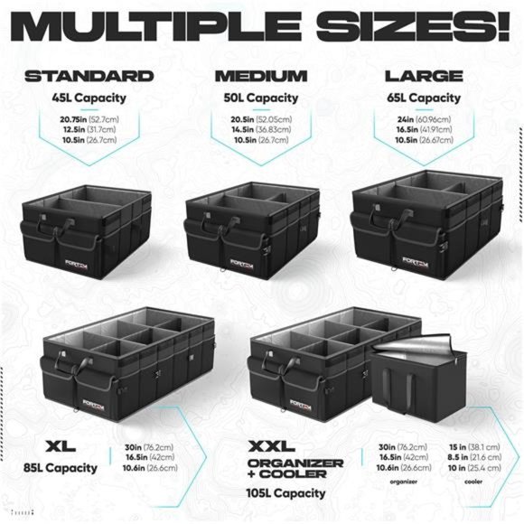 Car Trunk Organizer,Collapsible Multi Compartment SUV Organizer,Foldable Storage - Picture 10 of 14